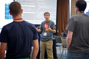 Matt Scilipoti running the Code Retreat photo courtesy of James Duncan Davidson