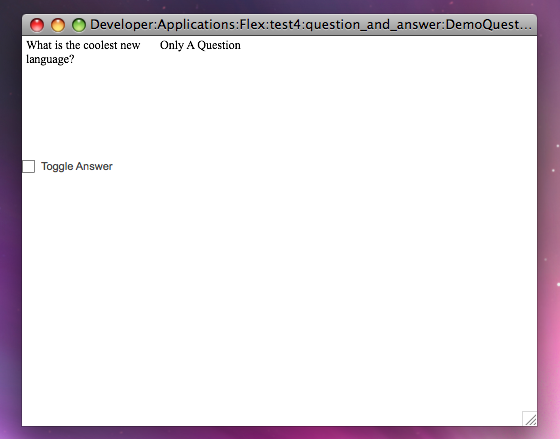 DemoQuestionAnswer Screenshot Checkbox not selected