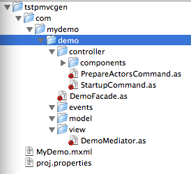 PureMVC skeleton generated from demo project properties