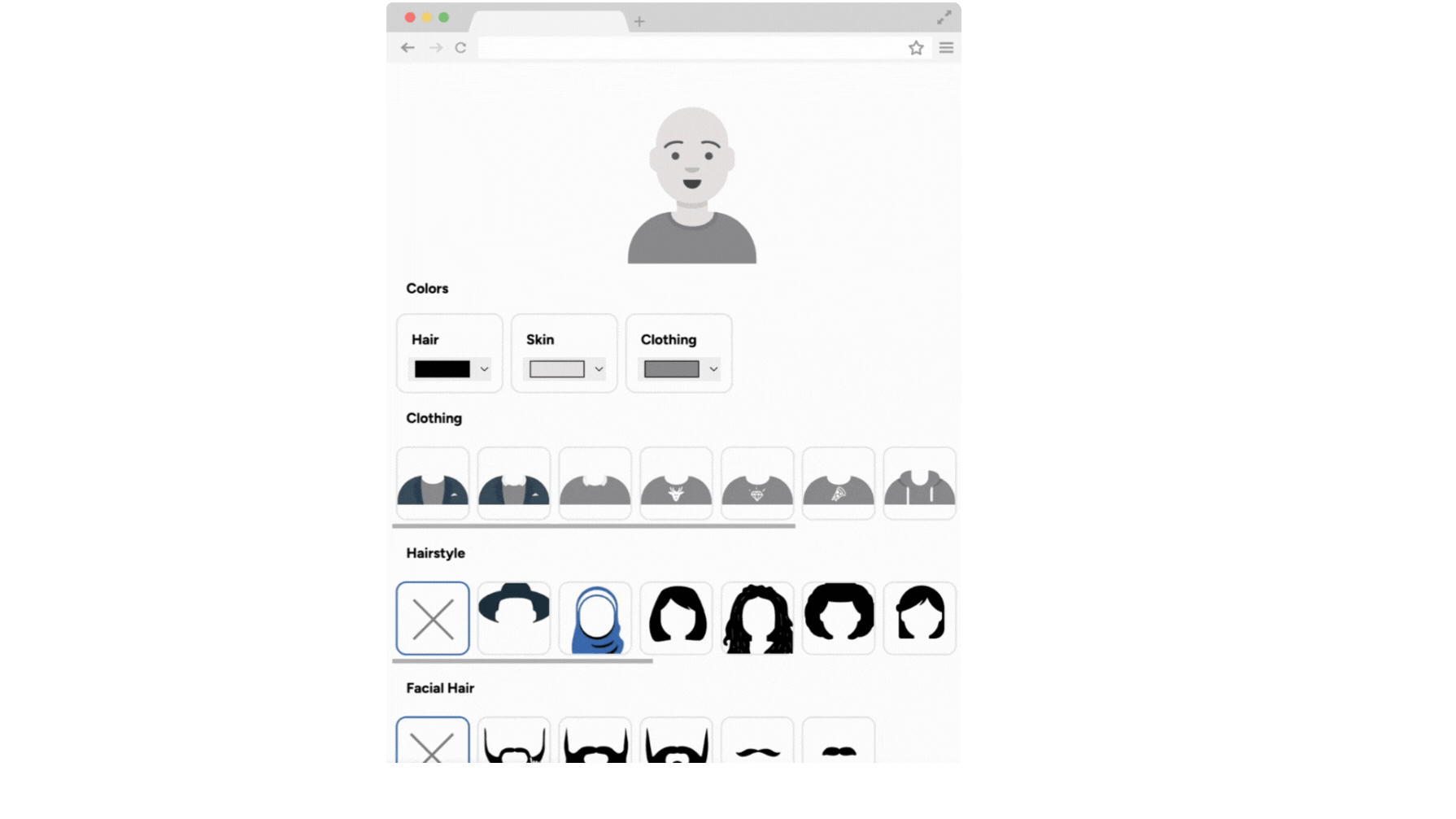 Creating your personalized avatar.