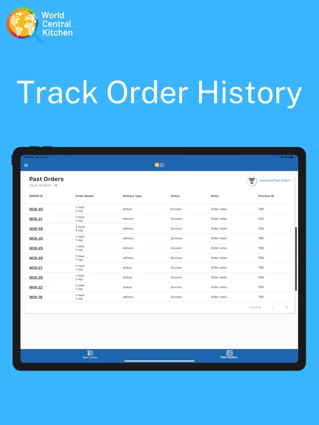 Restaurants can track order history