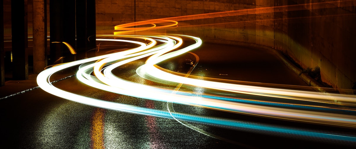 image of lights streaking by