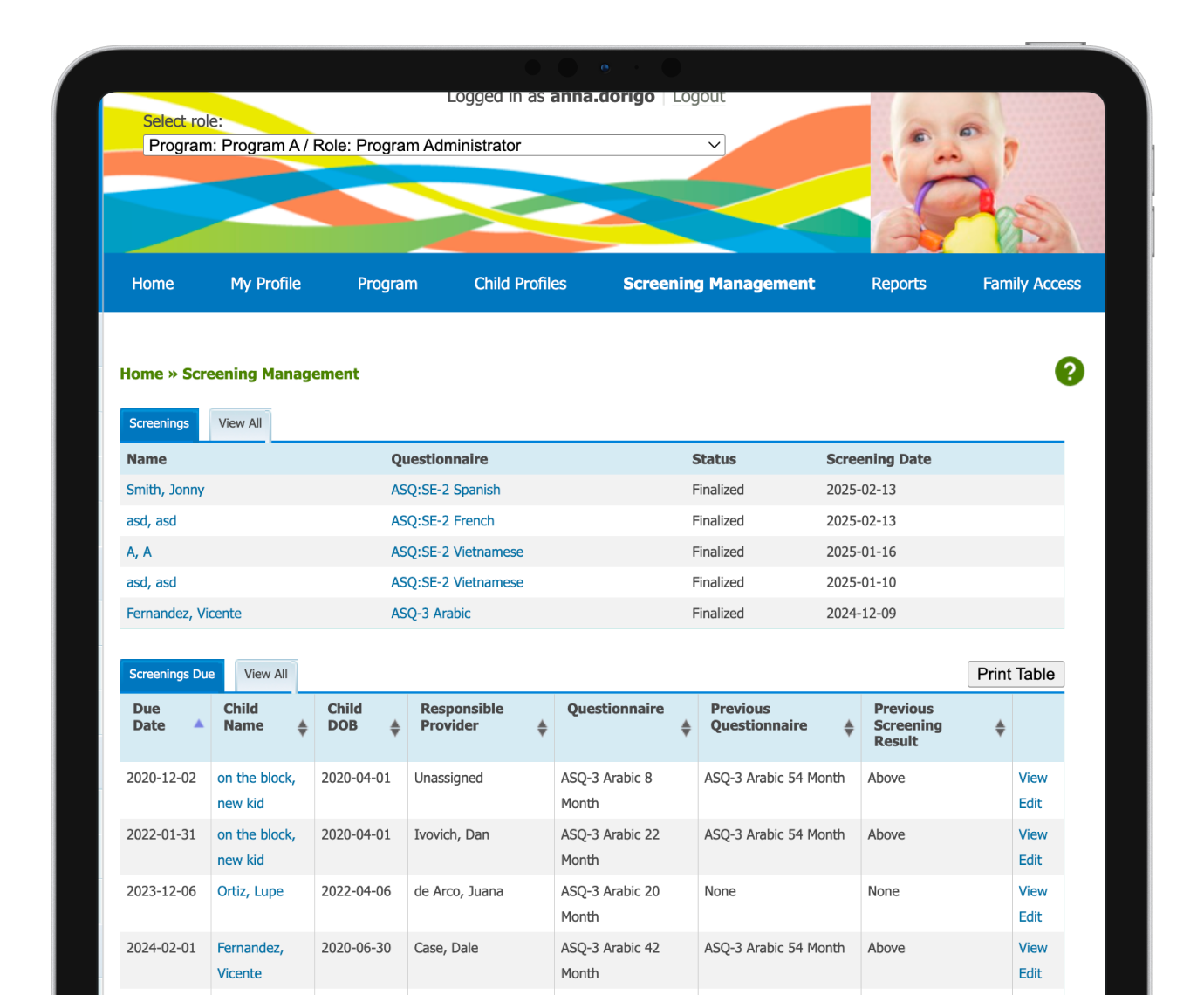 Brookes ASQ Online Health Technology website